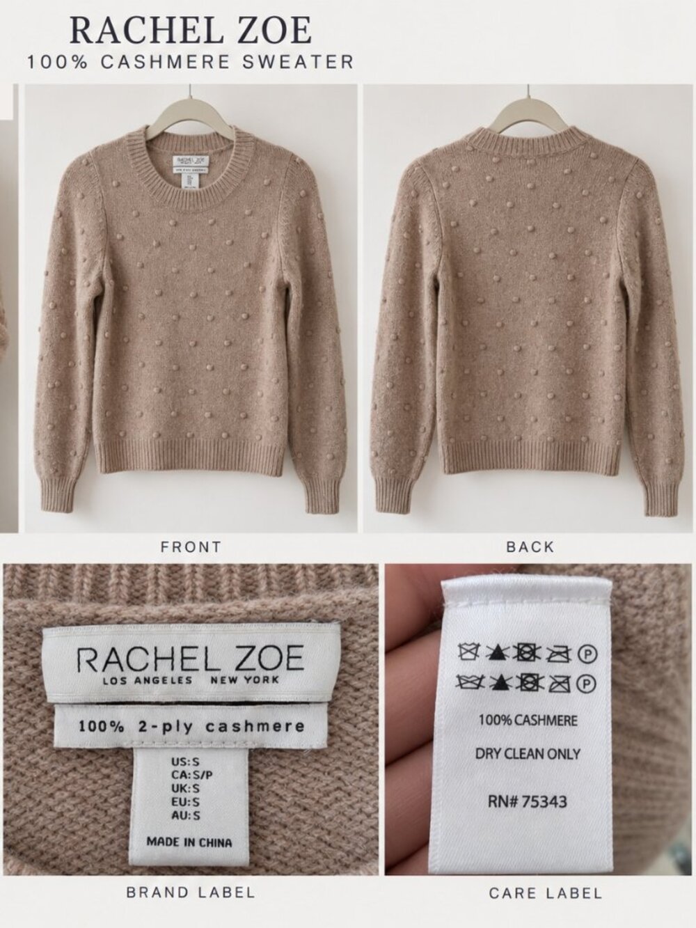Rachel Zoe 100% Cashmere Sweater